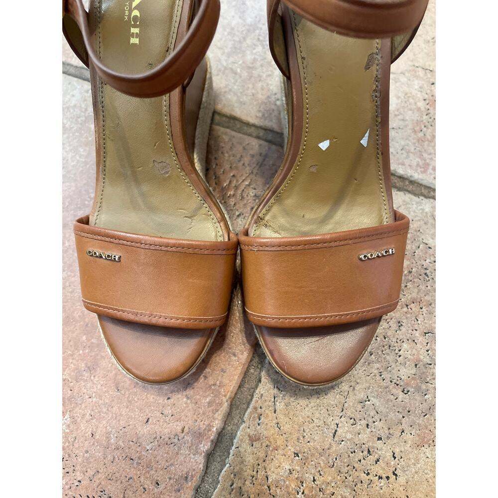 Coach leather ankle strap open toe heel size 7 - Picture 7 of 8